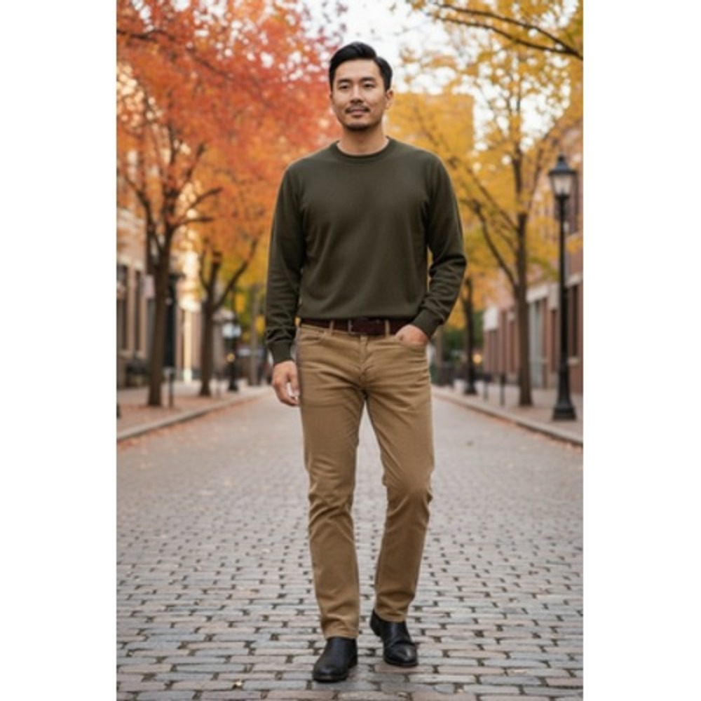 J.Crew 484 Pants Mens 32 Brown Corduroy Slim Fit Stretch Tapered Leg Casual